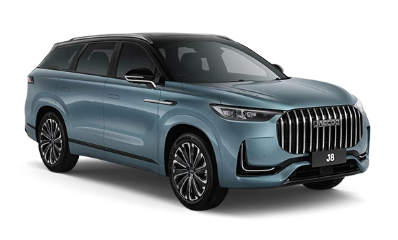 Купить Jaecoo J8  2024 2025 в Новосибирске - Летный микрорайон 12 - auto-stocks.ru - цвет Синий с черной крышей