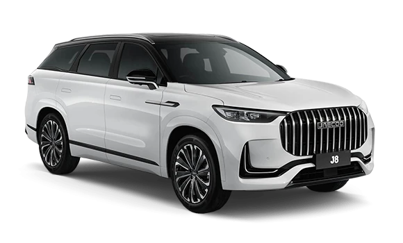 Купить Jaecoo J8  2024 2025 в Новосибирске - Летный микрорайон 12 - auto-stocks.ru - цвет Белый с черной крышей