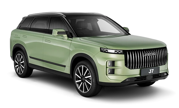Купить Jaecoo J7  2024 2025 в Новосибирске - Летный микрорайон 12 - auto-stocks.ru - цвет Зеленый с черной крышей